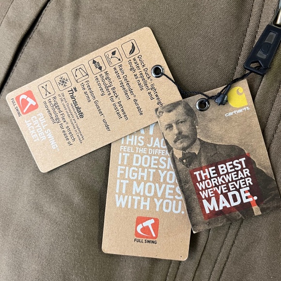 Men's Carhartt Cryder Full Swing Full Zip Jacket Hooded Tan Size 2XL Tall - Picture 5 of 5